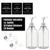 500ml Bathroom Soap Dispenser Bottle Shampoo Shower Gel Refillable Bottle Travel Storage Bottle Transparent Lotion Bottles with Labels