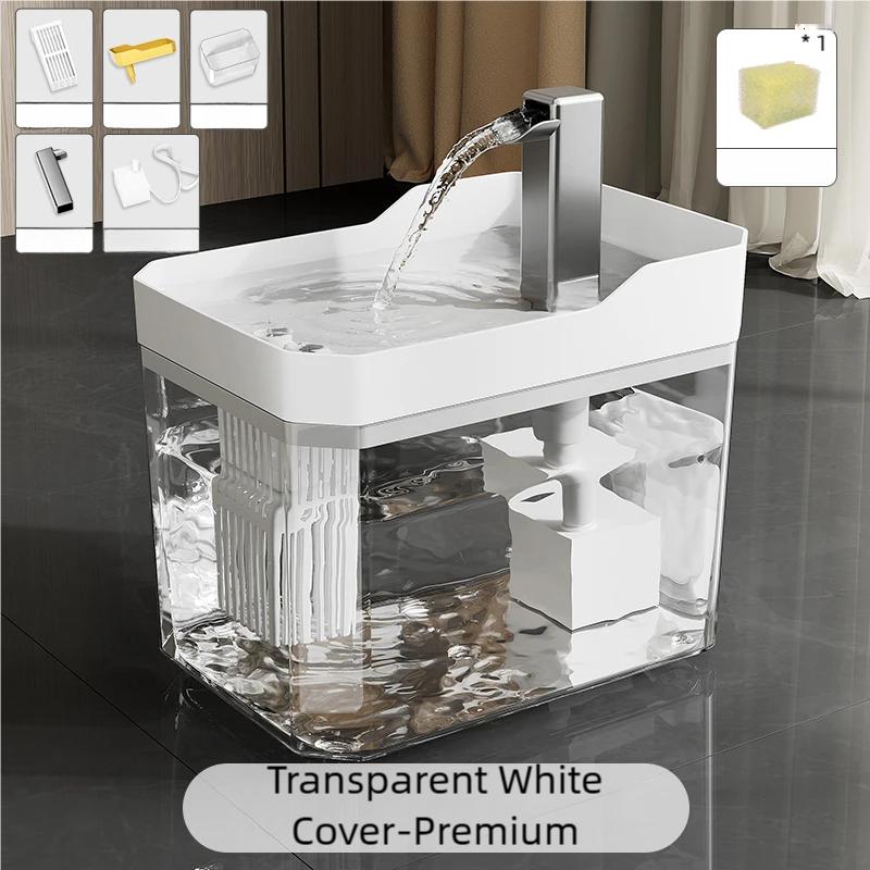 

Automatic 1.5L Pet Water Fountain Filter Mute Cat Bowl Dispenser for Dog and Cat Water Feeding Supplies Ultra Quiet Pet Drinker прозрачный