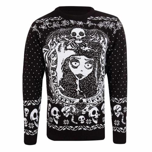 Corpse Bride Unisex Adult Skulls Knitted Sweatshirt