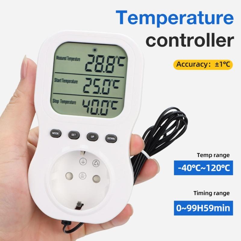 LCD Screen Socket Thermostat Digital Temperature Controller Socket Outlet Timer Switches Heating Cooling Thermostat Socket