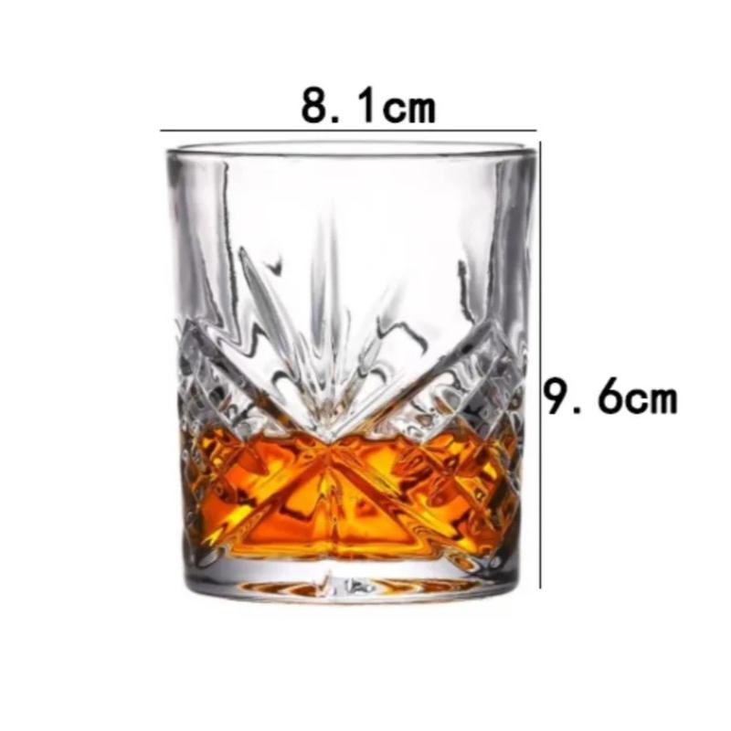Creative Carved Transparent Whiskey Wine Glass Party Bar Elegant Transparent Foreign Wine Glass Exquisite Household Coffee Cup 1pcs