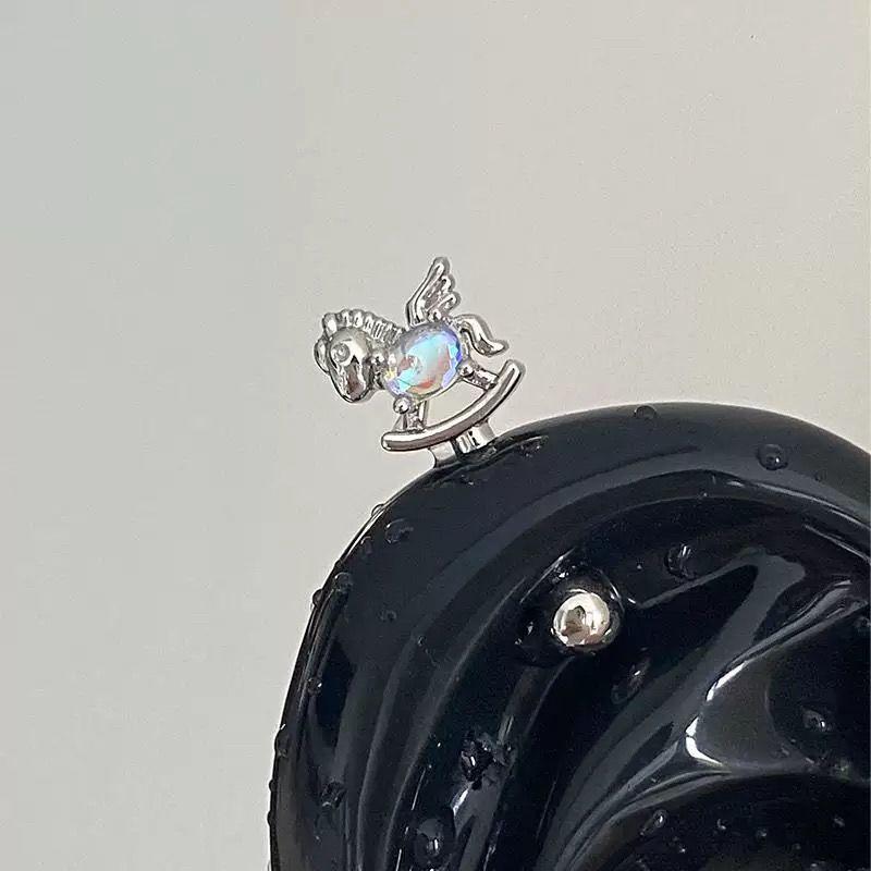 Sweet Rainbow Pony Stainless Steel Ear Bone Nail Cute Earrings For Women Body Puncture Accessories