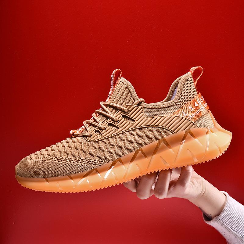 

Men s Knit Sneakers Breathable Non-slip Casual Fashion Sports Shoes 46 помаранчевий