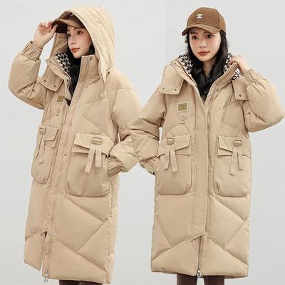 Long Hooded Down Cotton Coat Women Korean Loose Cotton-Padded Parkas Coat Winter Womens Jacket Thick Warm Puffer Jacket Overcoat