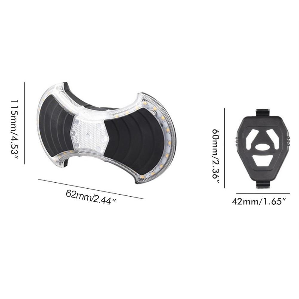 Feu Arrière Intelligent pour Vélo avec Clignotants Rechargeable Télécommande Sans Fil Feu Arrière de Vélo Avertissement de Sécurité pour le Cyclisme