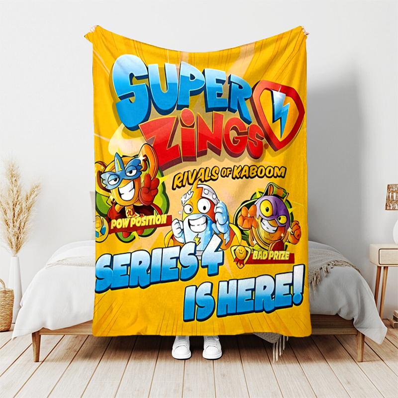 1pc Blanket Superthings Print Design, Lightweight Blanket for Sofa, Bed- Soft &Warm, Gift for All Seasons like Christmas, Halloween