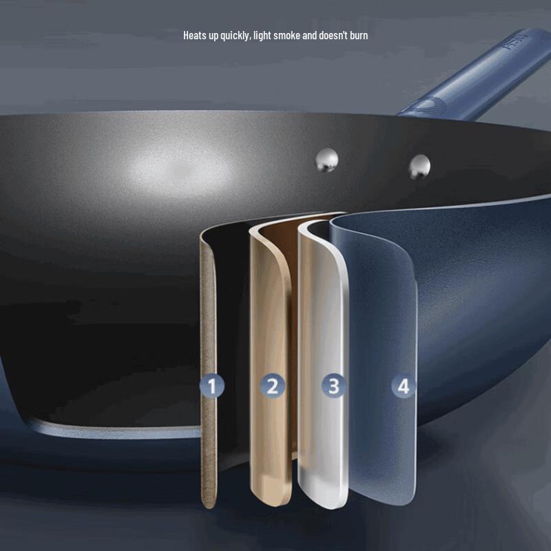 Aishida 32cm Titanium Crystal Non-stick Wok