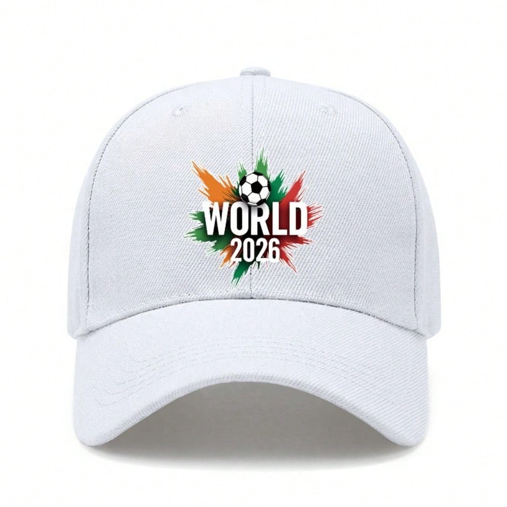 [Sporty Baseball Cap] 2026 World Cup Theme Print Unisex Adjustable Breathable Lightweight Polyester Sun Protection Casual Outdoor Sports Baseball Hat