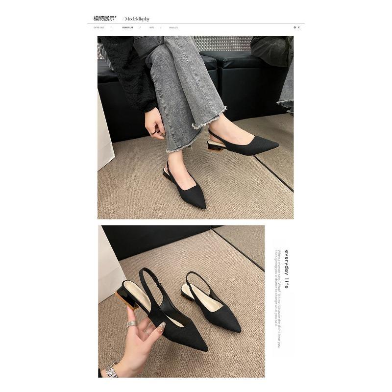 Nuovi Sandali Francesi a Punta con Tacco Grosso