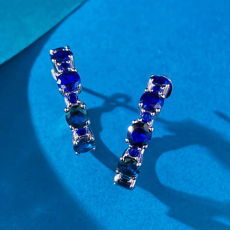 2024 European & American S925 Sterling Silver Full Diamond Circle Earrings - Luxury Inlaid Fashion Women's Style