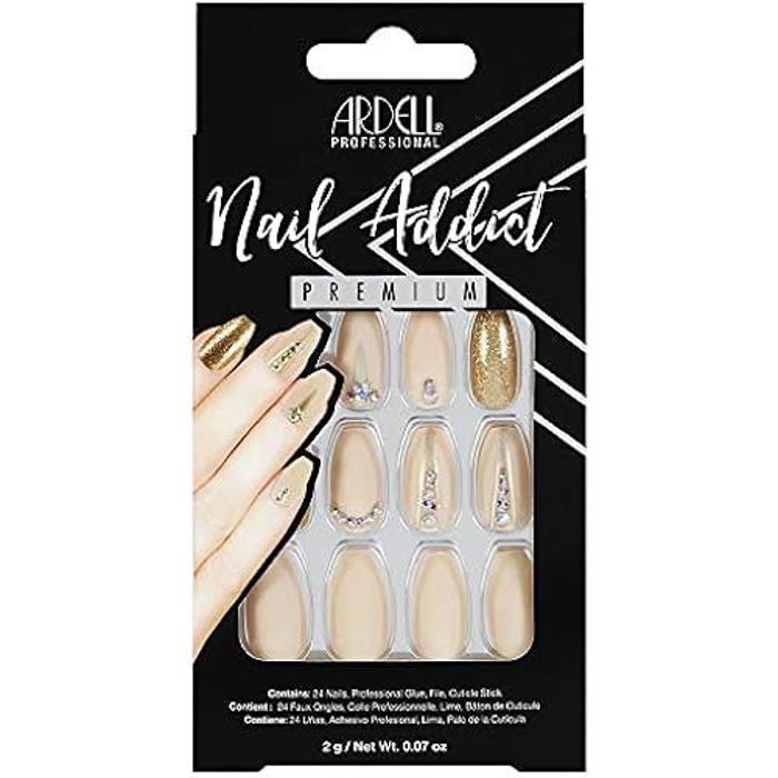 Umělé nehty Ardell Nail Addict Nude Jeweled (24 ks)