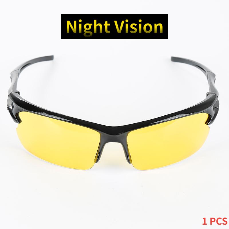 

Night Glasses Men Anti-Glare Sunglasses Outdoor Bike Race HD Cycling Yellow Eyewear Male Night Vision Driving Goggle with Case