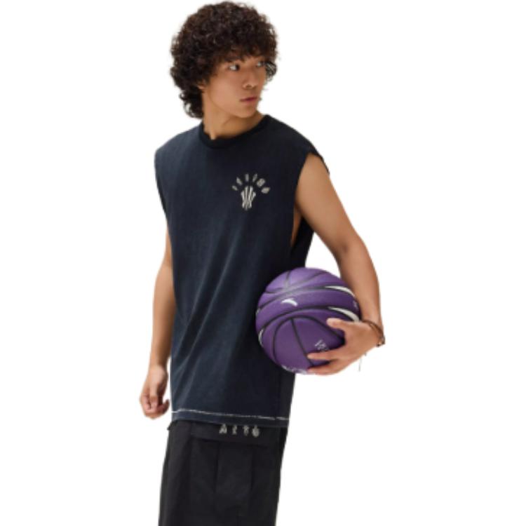 Anta Kyrie Series American Minimalist Versatile Round Neck Pullover Breathable Sports Vest Unisex Vests Black 172531102-3