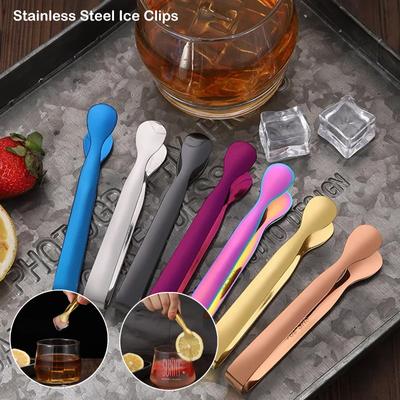 304 Stainless Steel Clip Ice Tong Bread Food BBQ Clip Barbecue Clip Cube Sugar Ice Tongs Tool Bar Kitchen Utensils