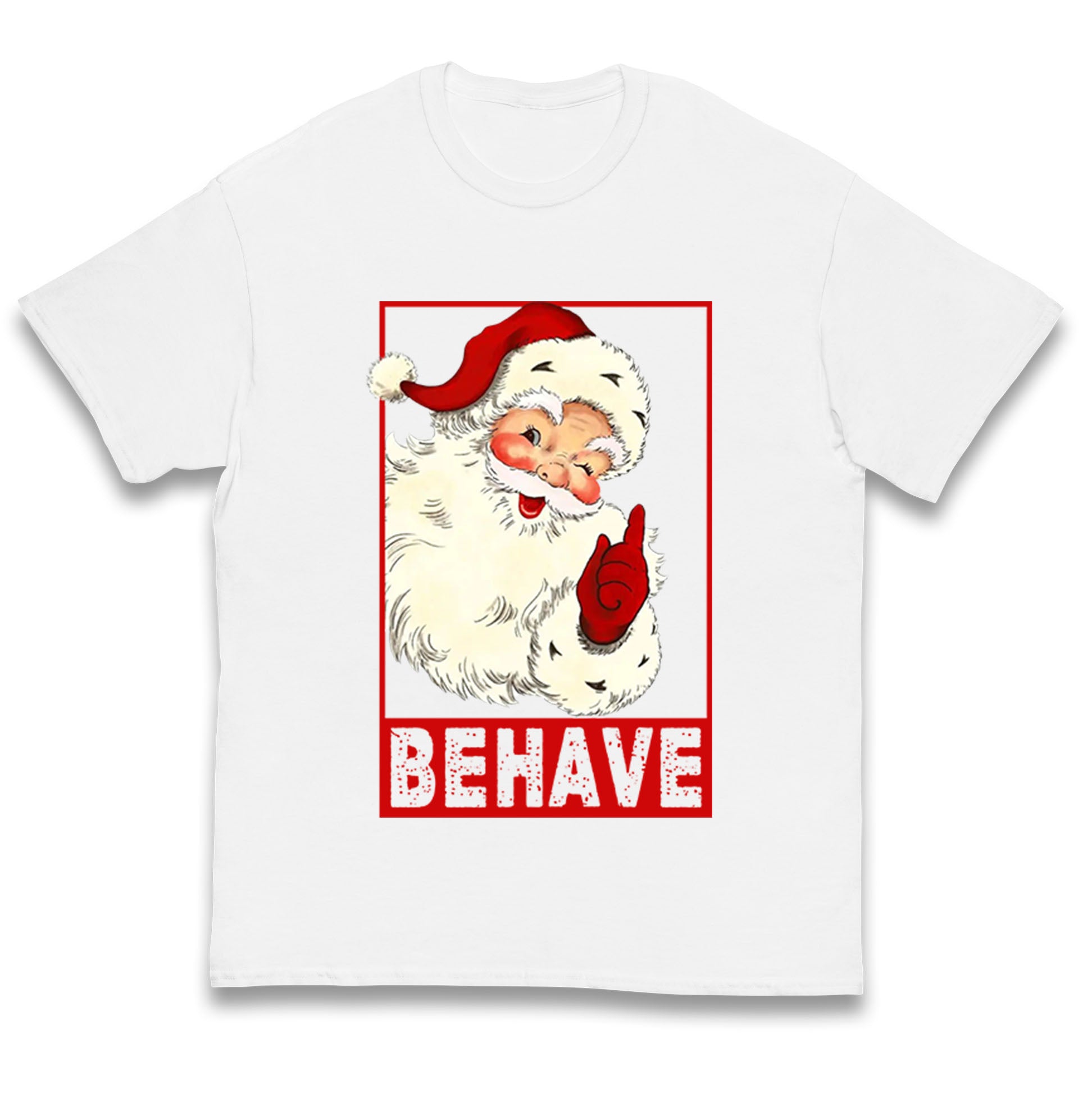 Дед Мороз Веди себя Рождество Детская Футболка 100