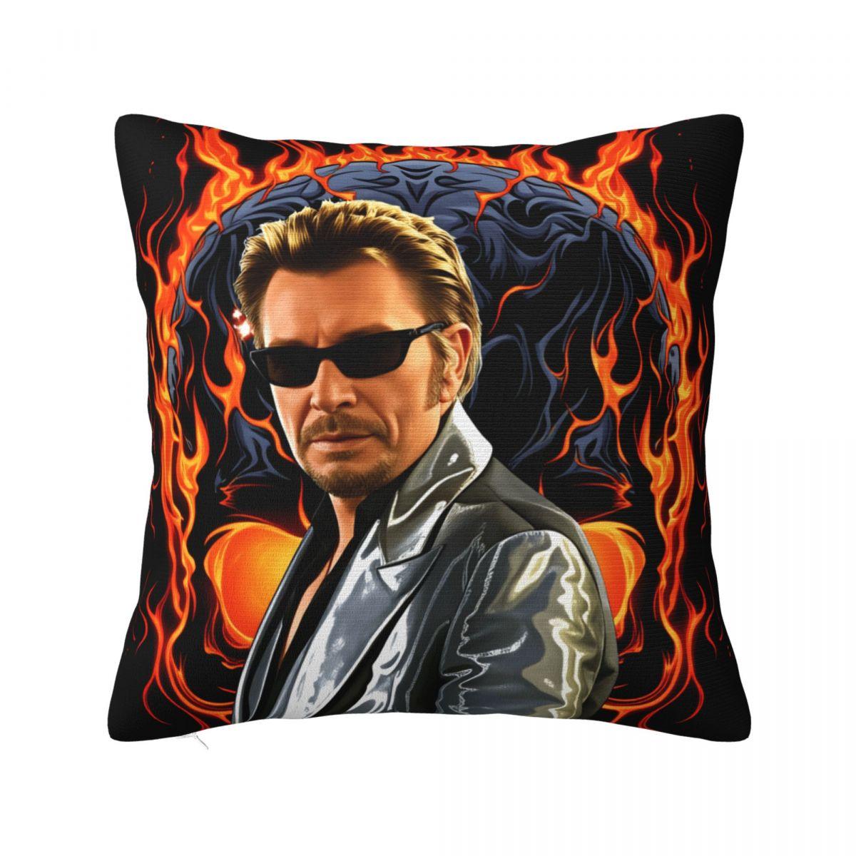 3D Printing Johnny Hallyday Rock Star Pillow Cover Soft Pillow Case Cushion Cover Custom Pillowcases For Sofa Home Decoration 30*30CM