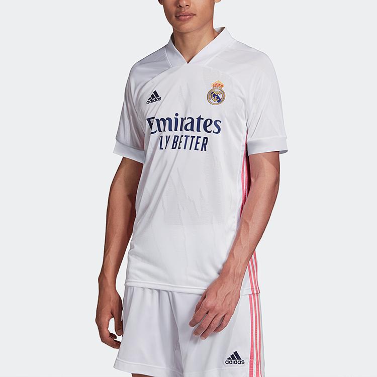 adidas Real Madrid 20-21 Season Home Jersey With Letter Logo Stripes FM4735