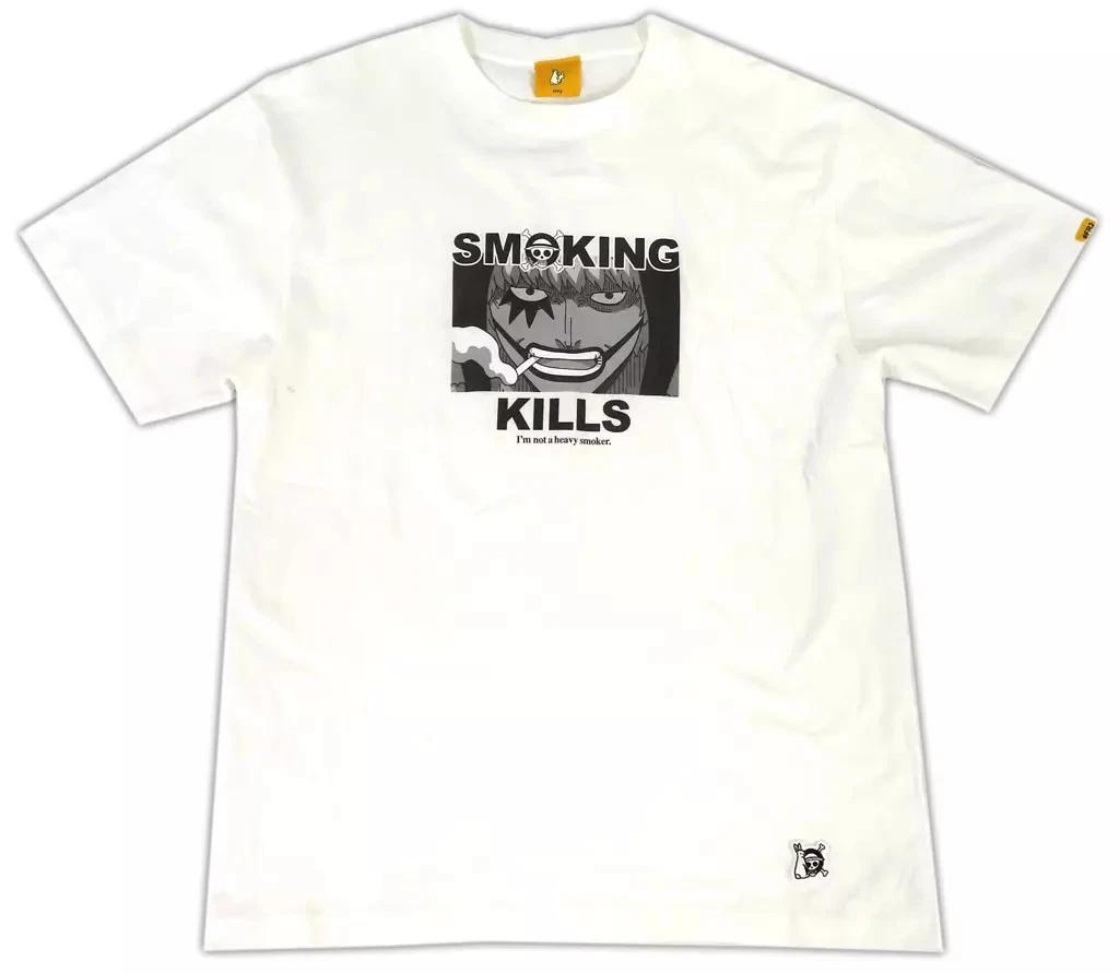 Donquixote Rosinante (ROSINANTE Smoking kills) T-shirt White L Size One Piece XL