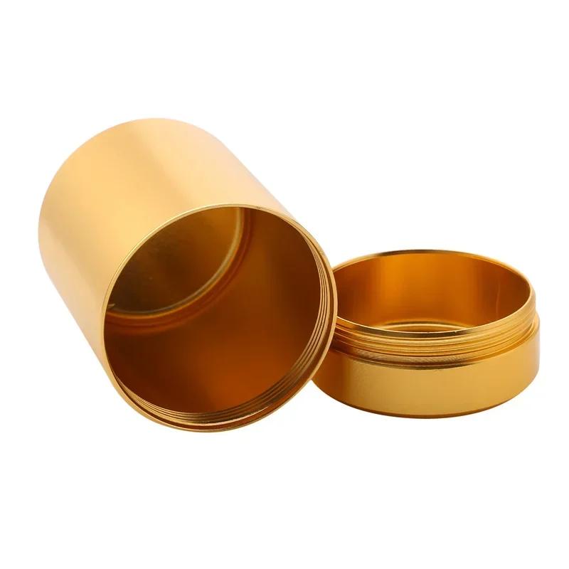 Mini Portable Sealed Jar Travel Moisture-proof Solid Color Nut Candy Food Storage Container Tea Can Metal Box Stainless Steel