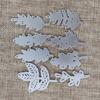8pcs Leaves Frame Metal Silvery Stencil Embossing Cutting Dies For Diy Scrapbooking Paper Album Cards Making