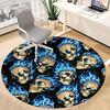 1PC Skulls Flames Office Round Area Rug, Mat Suitable For Office, Under Office Chairs Bedroom Living Room Home Decor, Room Deco