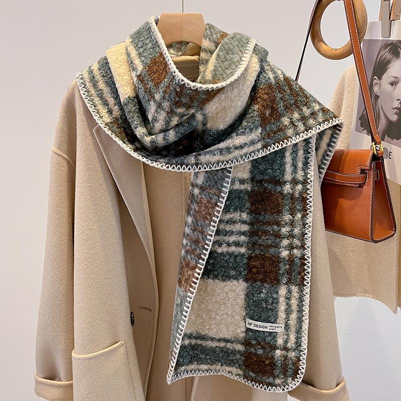 Wind retro leopard print imitation cashmere scarf women's autumn and winter new Spice Girl shawl thickened warm scarf