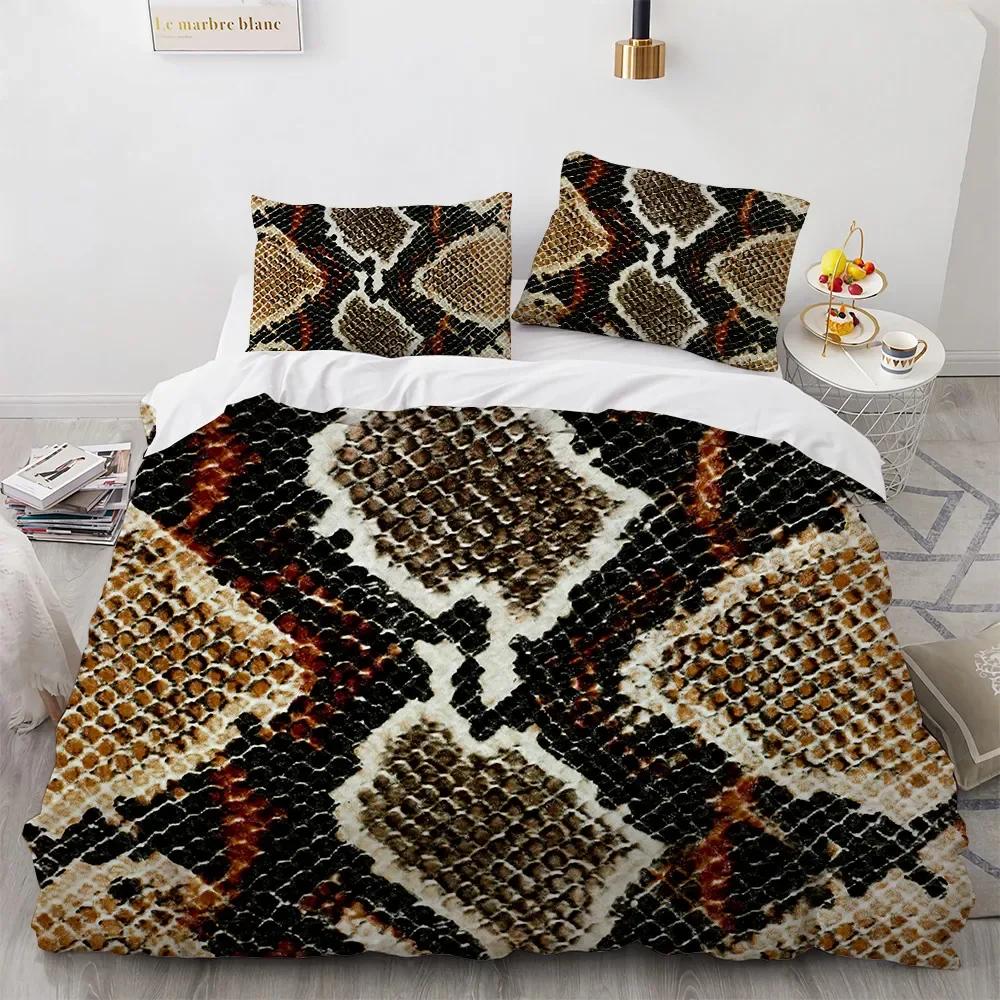 Comforter 3D Print Animal Skin Bedding Sets Queen Set King Sze Leopard Home Textile 100% Polyester Duvet&2Pcs