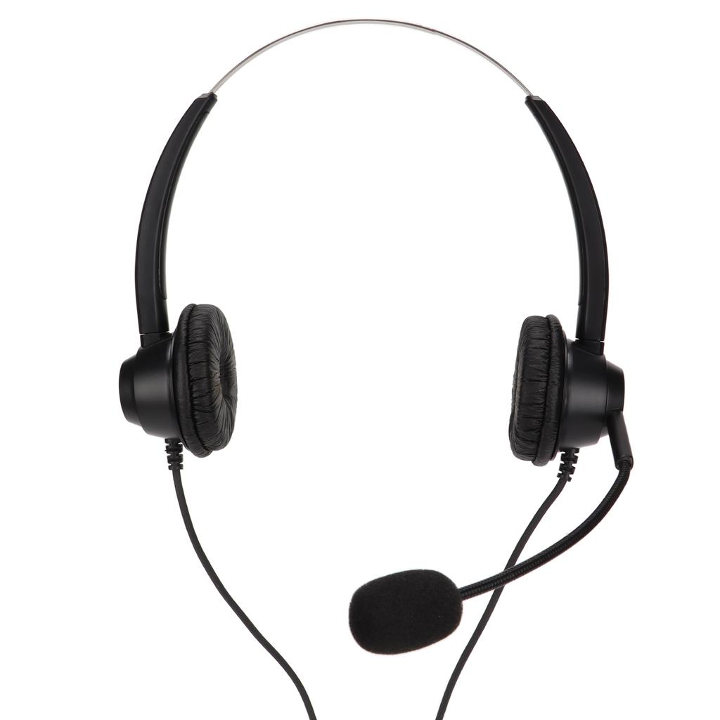 H360D‑3.5‑MV Binauraler Kundenservice-Headset Schwarz Verstellbares Telefon-Headset für 3,5-mm-Kopfhöreranschluss