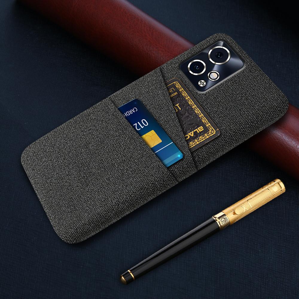 For Honor 90 GT 5G Case Cloth Texture PC Phone Cover with Dual Card Holder