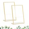 Acrylic Sign Holder Gold Frame Clear Wedding Table Number Stand Menu Recipe Cards Holder Picture Frame Photo Display