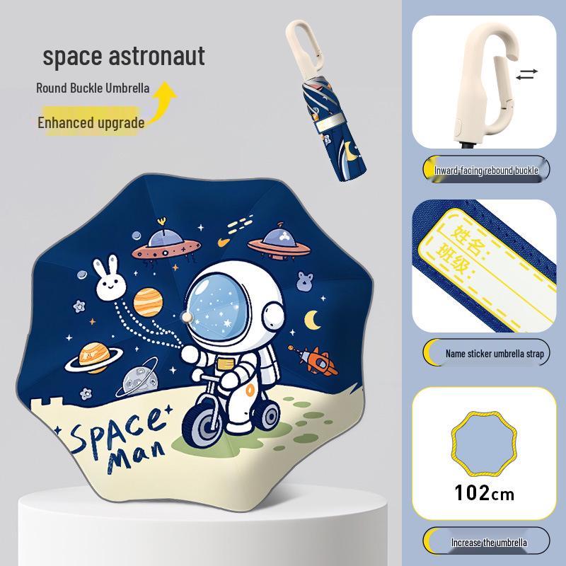 Children's Safe Automatic Umbrella - Anti-Stab, Rounded Corners for School Boys & Girls