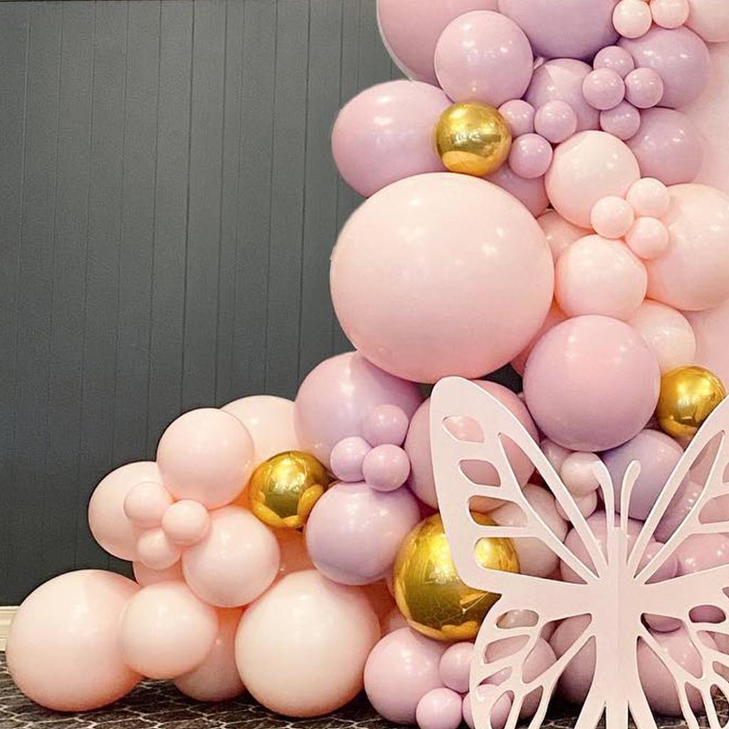 Pink Butterfly Balloon Garland Arch Kit Wedding Birthday Party Balloons Decoration Baby Shower Kids Girl Latex Ballon Chain