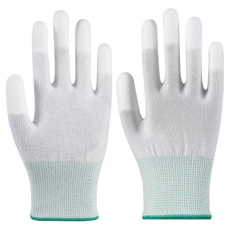 Breathable Anti-static PU Coated Nylon Gloves - Non-slip, Wear-resistant Labor Protection