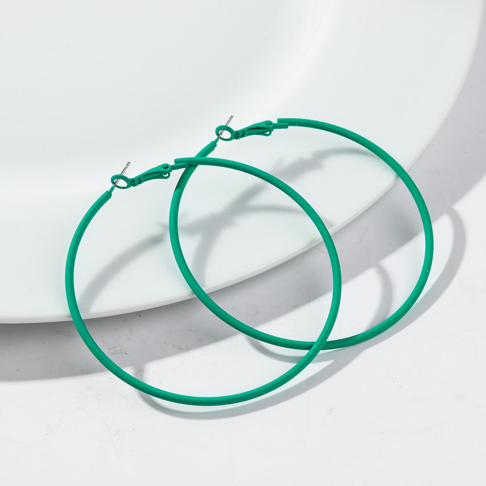 

Retro Big Neon Colorful Round Hoop Earrings Exaggerated Large Circle Metal Earring Huggies for Women Girls Party Jewelry Gifts озеро зелений колір