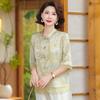 Mom's Trendy Chiffon Short-Sleeve Shirt for Middle-Aged Women - Summer 2026 Collection