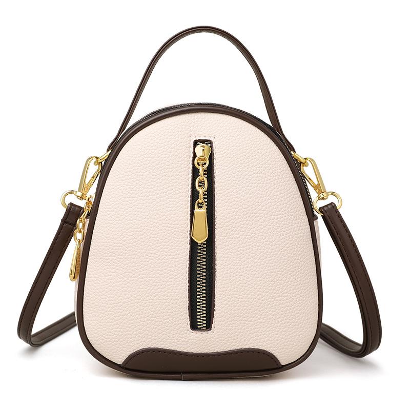 

Новая женская сумка из мягкой искусственной кожи, на плечо, сумка-мессенджер, круглая сумка 17*6.5*19cm бежевый