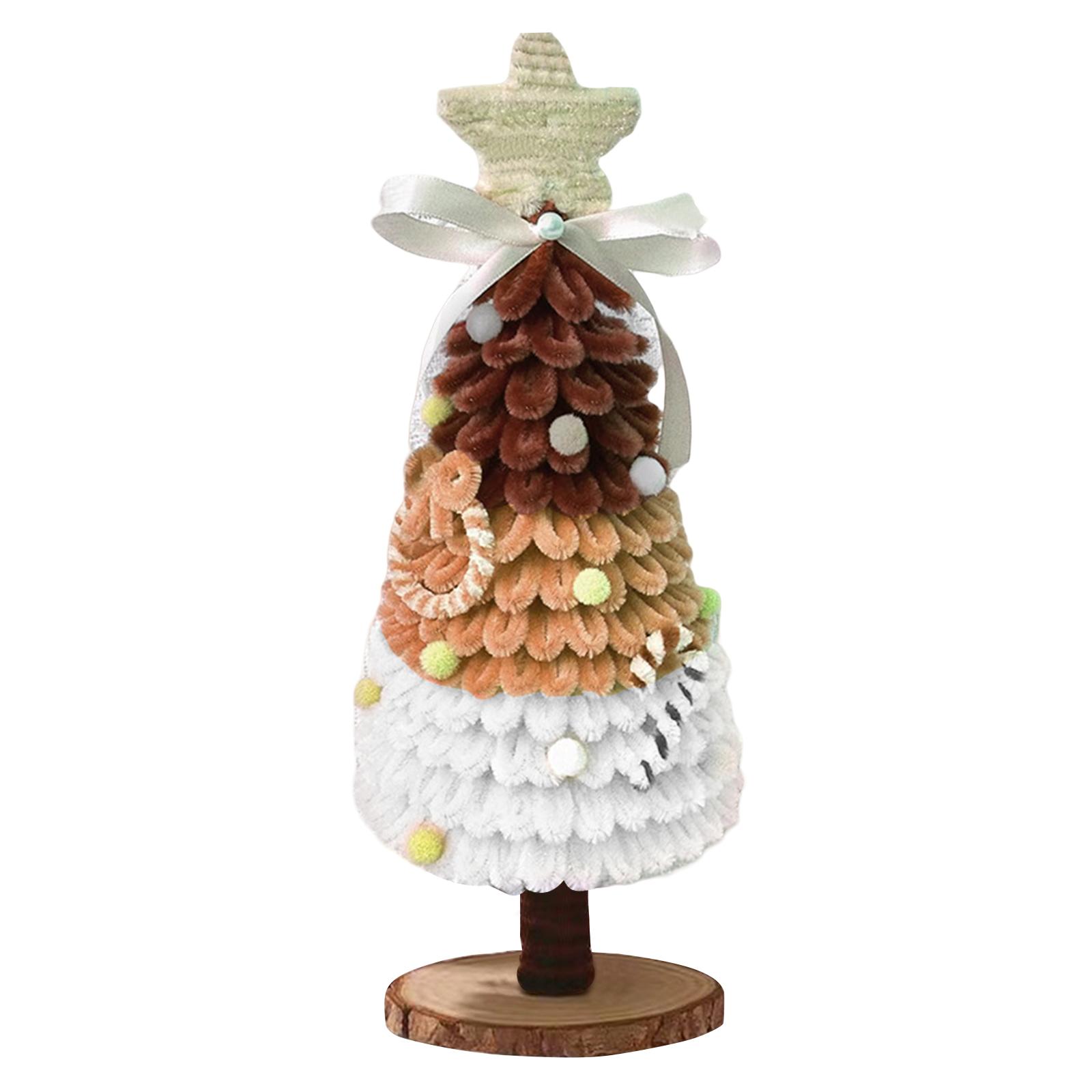 

DIY Pipe Cleaners Artifical Table Christmas Tree Chenille Stems Craft Set for Home Office Table Decor світло-коричневого кольору