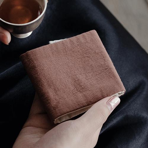 Thickened Handmade Cotton Linen Tea Towel for Tea Ceremony Absorbent Heat Resistant Home Use Tea Ceremony Accessories