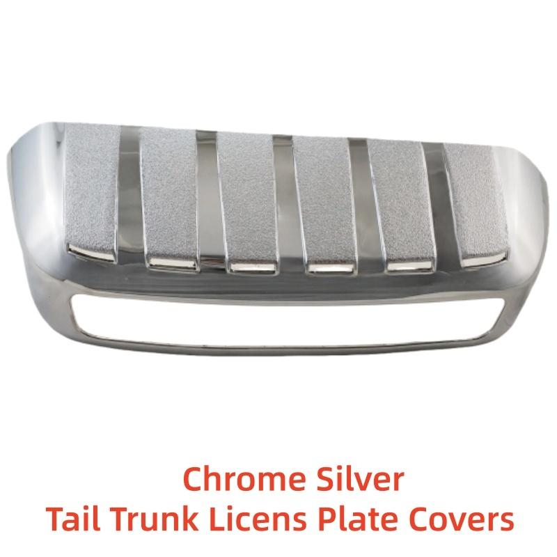 Chrome Car Accessories Tail Trunk Licens Plate Covers Paste Style For Toyota Prado FJ120 4000 2700 2002 2003 2005 2006 2008 2009