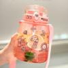 1.3L Pot Pot Cup Children's Straw Cup Adult Universal Plastic Water Bottle Portable Travel Bottle Large Capacity Lovely