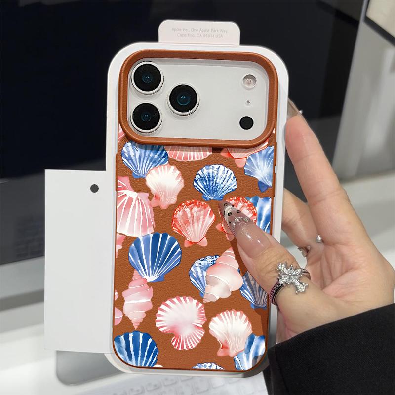 Colorful Ocean Park Phone Case For iPhone 17 16 Pro Max Luxury Leather Texture Matte Silicone Cover For iPhone 15 14 13 Pro Max 11 16e 17e