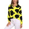 Black Cat Blouse For Women Cute Classic Cat Print Loose Blouses Long Sleeve Kawaii Shirts Spring Casual Clothing Big Size Blouse