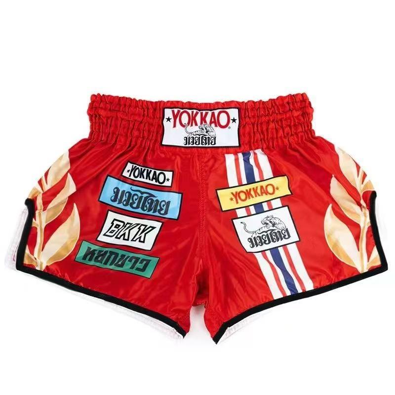 YOKKAO Muay Thai Shorts Boxing MMA Kickboxing Training Running Gym Sport Unisex Quick Dry Athletic