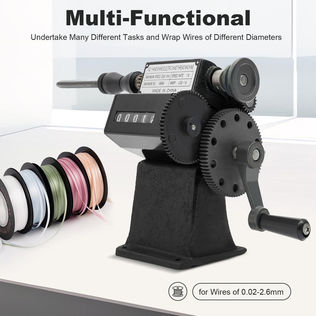 0.02-2.6mm Multifunctional Hand Crank Electric Coil Counter Winder Coil Winder Wires 0-99999 Manual Counting Winding Machine
