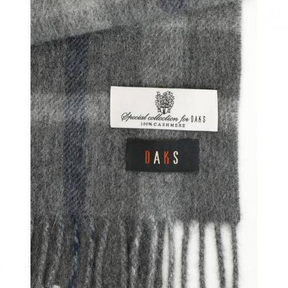 Daks Cashmere TOne On TOne Check Muffler Gray Dbmu9f803g2