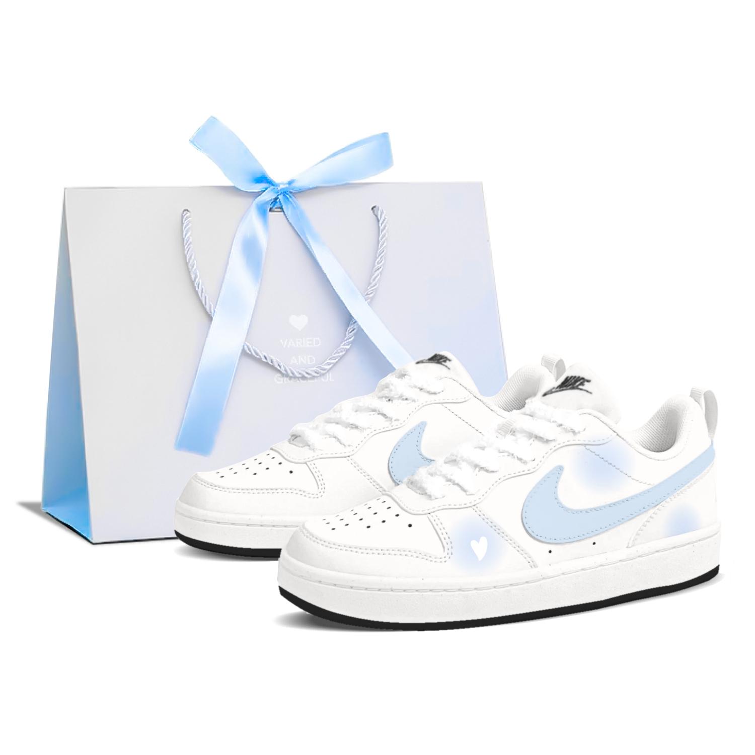

Nike Court Borough Heart Belongs Low top Skateboard Shoes Women s Blue White DV5456-104(Team1121-) 36.5
