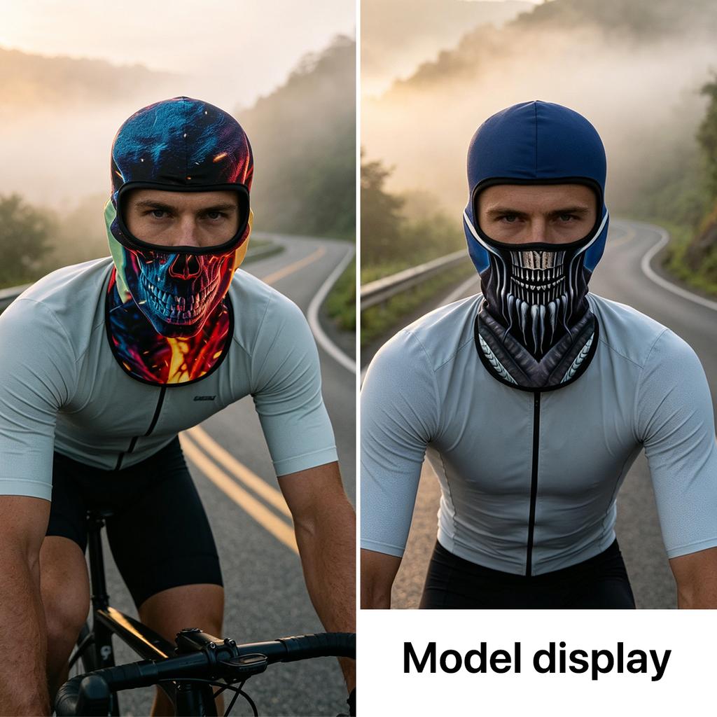 Balaclava Helmet, Animal Skull Pattern Sun UV Protection Face Mask, Lightweight Breathable Neck Gaiter for Motorcycle Cycling