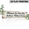 2D Flat., "Blessed Are Those Who Believe Without Seeing" Metal Sign, Vintage Wall Hanging, Farmhouse Style, Inspirational Quote, Decor for Bedroom, Li