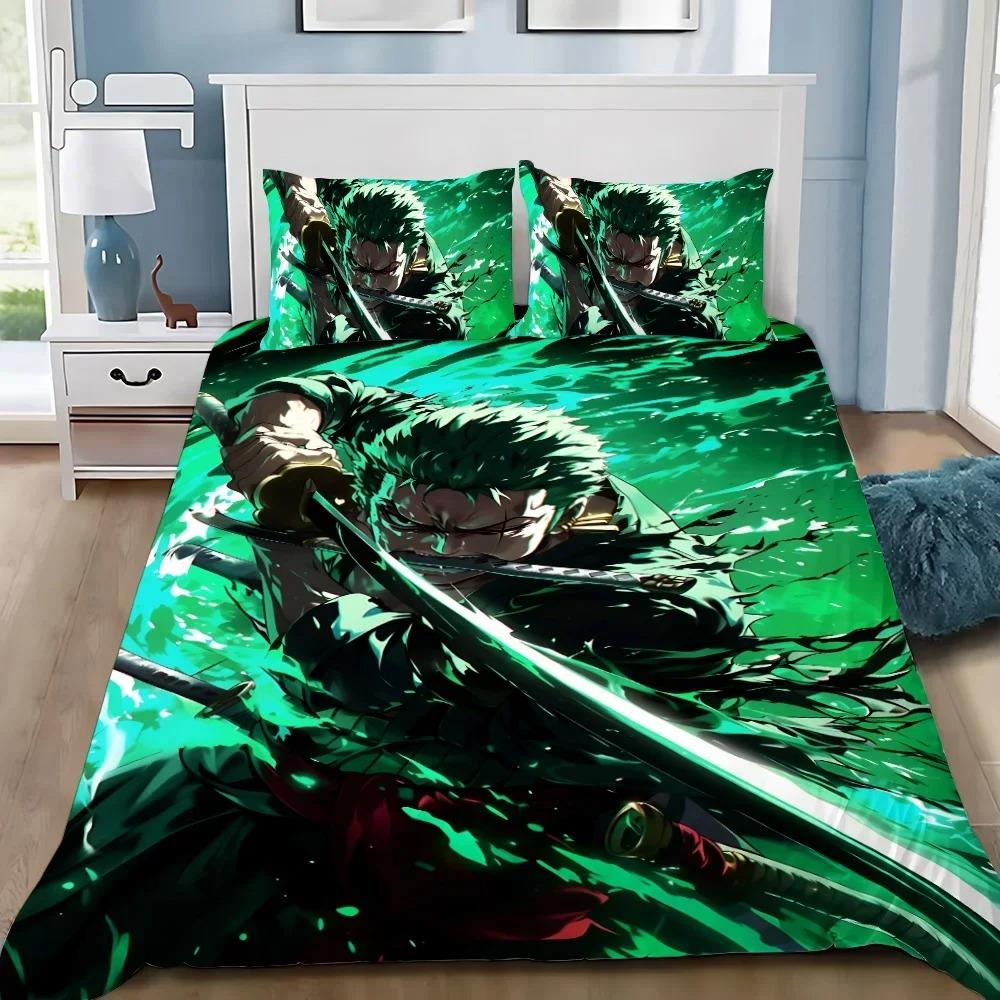 Anime Duvet Cover Pillowcase Bedding Set O-Ones Pieces Luffys Adult Boy Girl Bedroom Decoration Children Gift Single Double Size