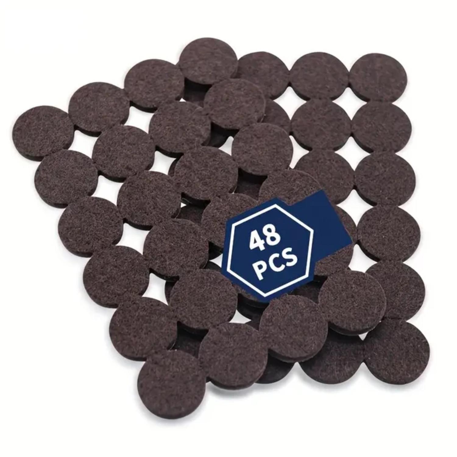 

48 шт. самоклеящихся коричневых войлочных подушечек — защитите деревянные полы с помощью круглых войлочных ковриков!